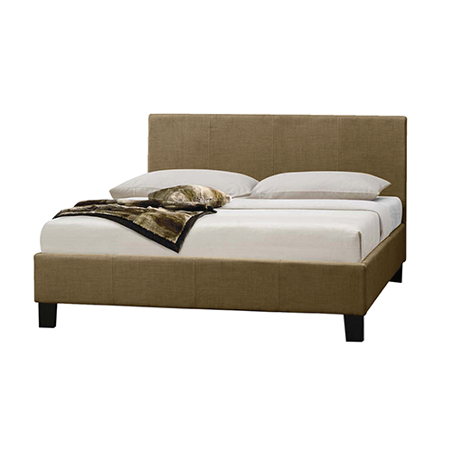 Mondeo Fabric Upholstered Queen Bed in Beige Colour